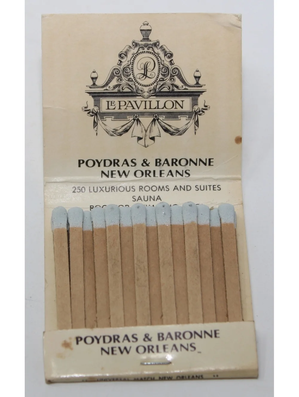VTG Matchbook Le Pavillon Hotel Chateaubriand Dining Room New Orleans Poydras
